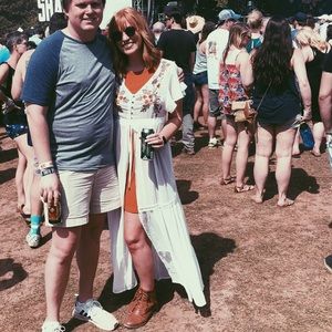 Long, white cover up